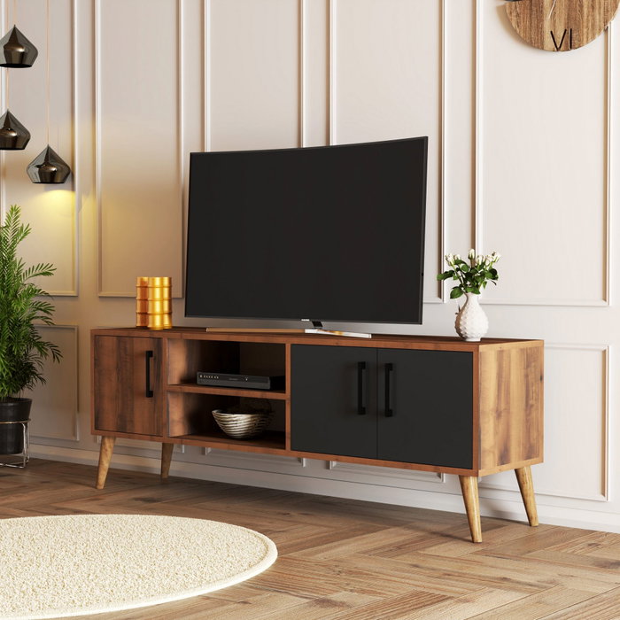 Hanah Home Soporte de TV Nogal y Antracita Hanah Home Soporte de TV Nogal y Antracita